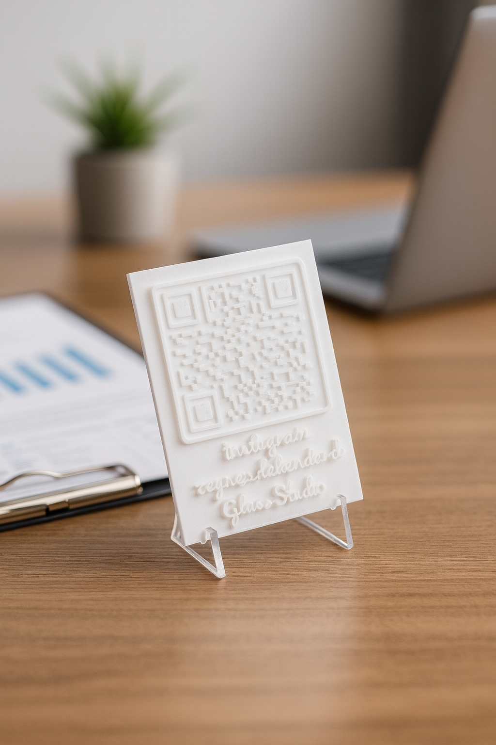 Custom 3D-Printed QR Code Display – Business Tabletop Stand - Image 2
